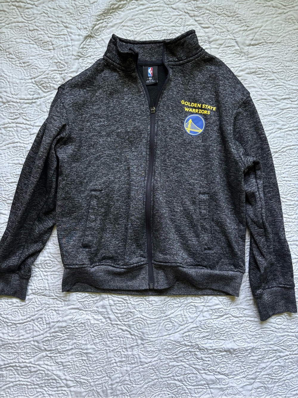 NBA Golden State Warriors Gray Full-Zip Kids Jacket